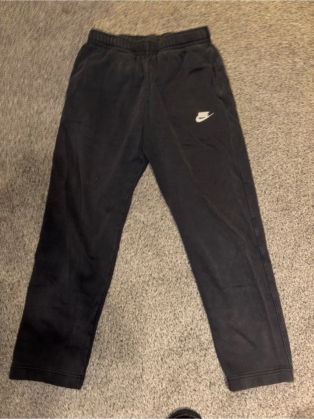 Nike Kids Black Sweat Joggers with White Swoosh